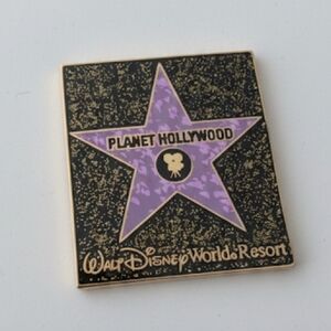 Vintage Walt Disney Planet Hollywood Star Pin - Black and Purple